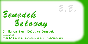 benedek belovay business card